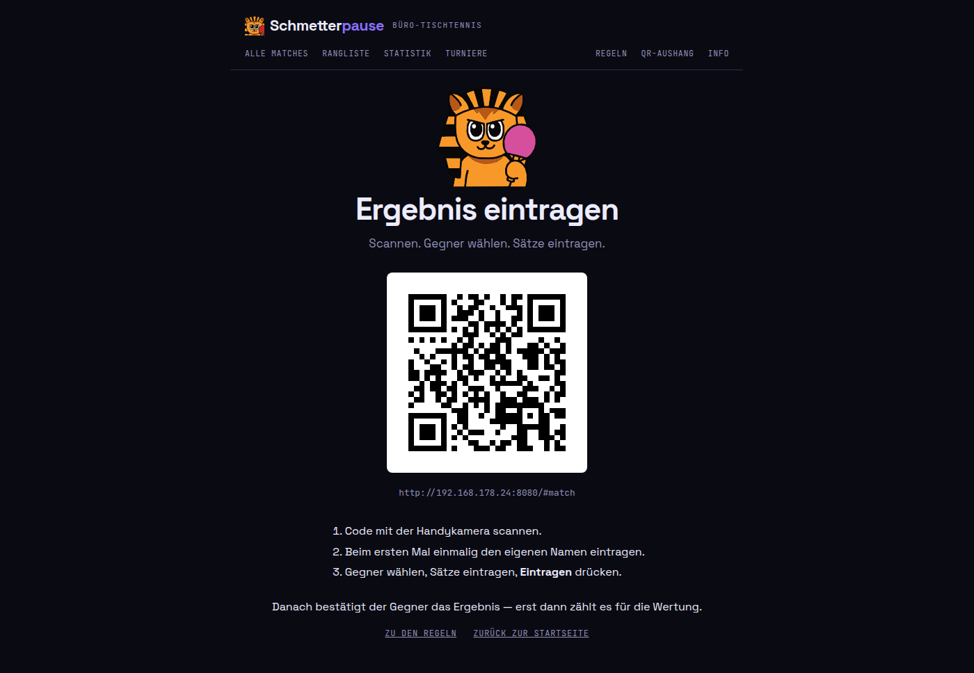 Der Aushang zum Ausdrucken mit QR-Code